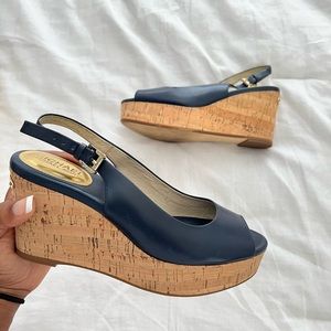 Michael Kors Natalia Sling Wedge Heel - Navy